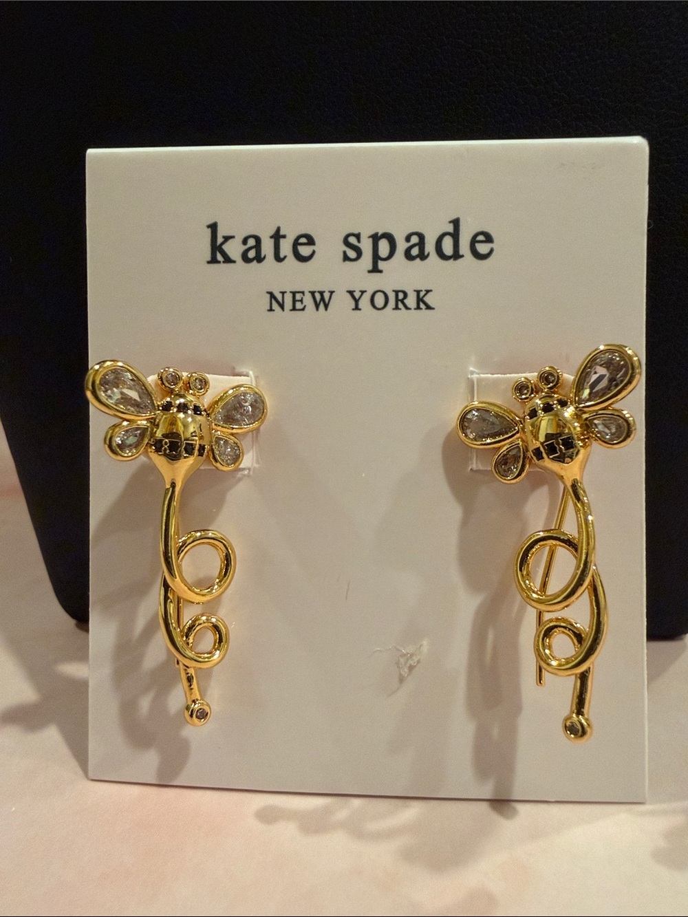 kate spade |♠️| Gold Plated Bee Swirl Drop Earrings
